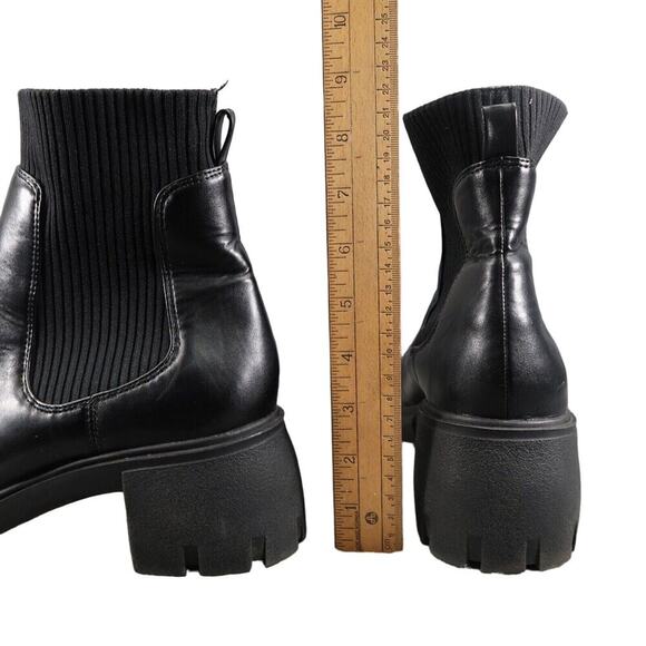 Steve Madden Shoe Women 11 Boots Fashion Platform Block Heel Hutch Pull On Black - Picture 7 of 16